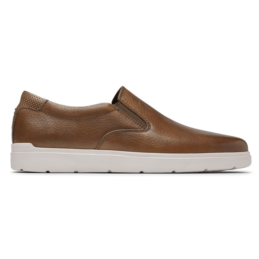 Rockport Men's Total Motion Lite Slip-On Sneakers - Brown - USA (4359YLQIG)